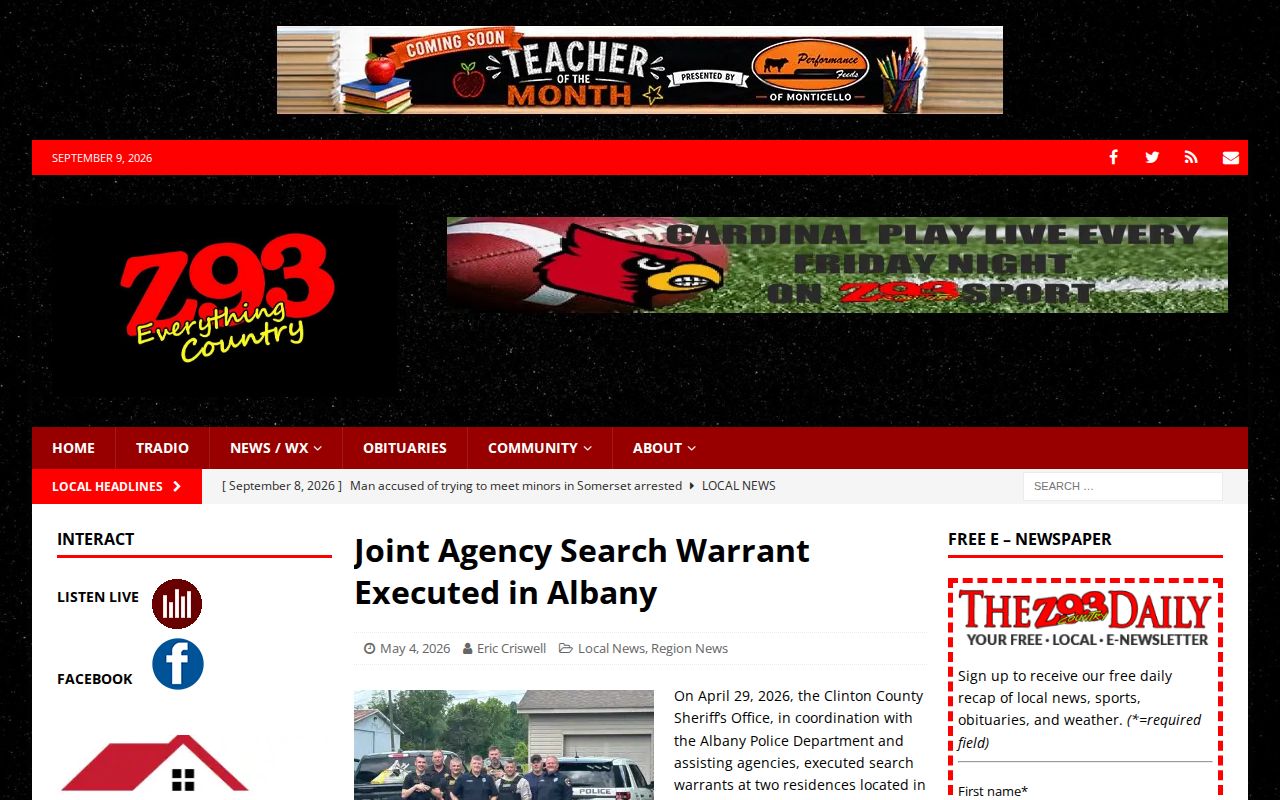 Clinton County arrest news about an Albany joint-agency case